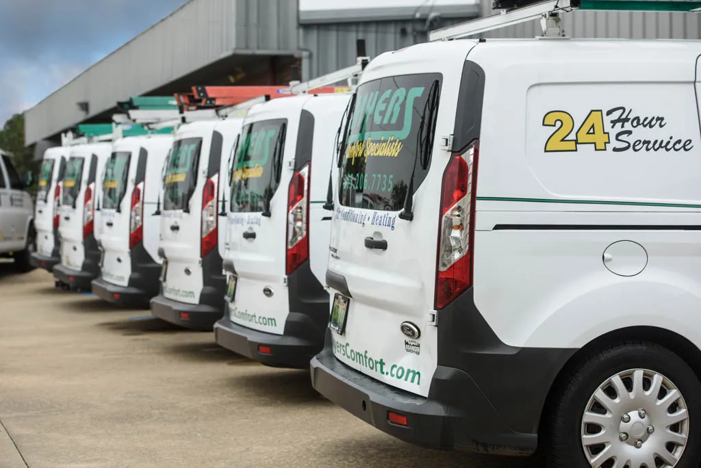Myers Comfort Specialists service vans